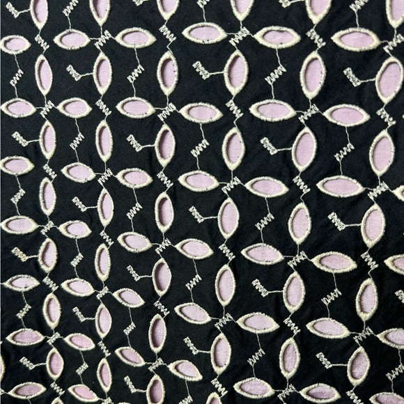 Vintage Snak Y2K Lavender Purple Black Leaf Floral Cut Out Mod A Line Skirt 6 - Picture 10 of 14